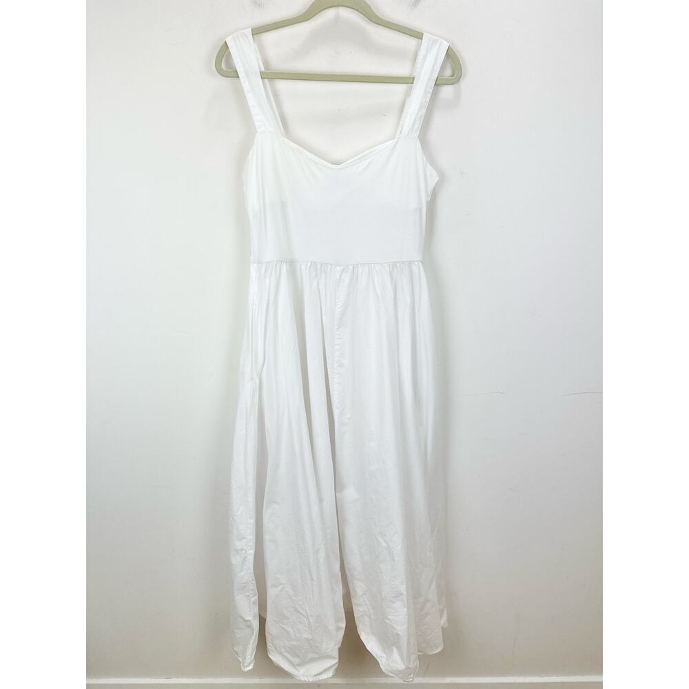 J.Crew Sweetheart Tank Maxi Dress Poplin A Line Skirt Retro Classic White Large - Picture 4 of 12